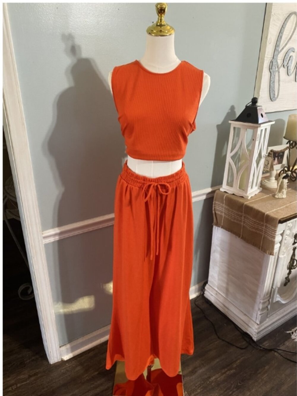 LARGE-DOUBLE ZERO-ORANGE-2/PIECE PANTS SUIT-